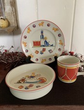 1992 "TIFFANY TOYS" Childrens PLATE SET MADE IN JAPAN