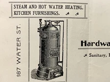 Illustrated Billhead Receipt Augusta Maine Advertisement Steam Hot Water Heating