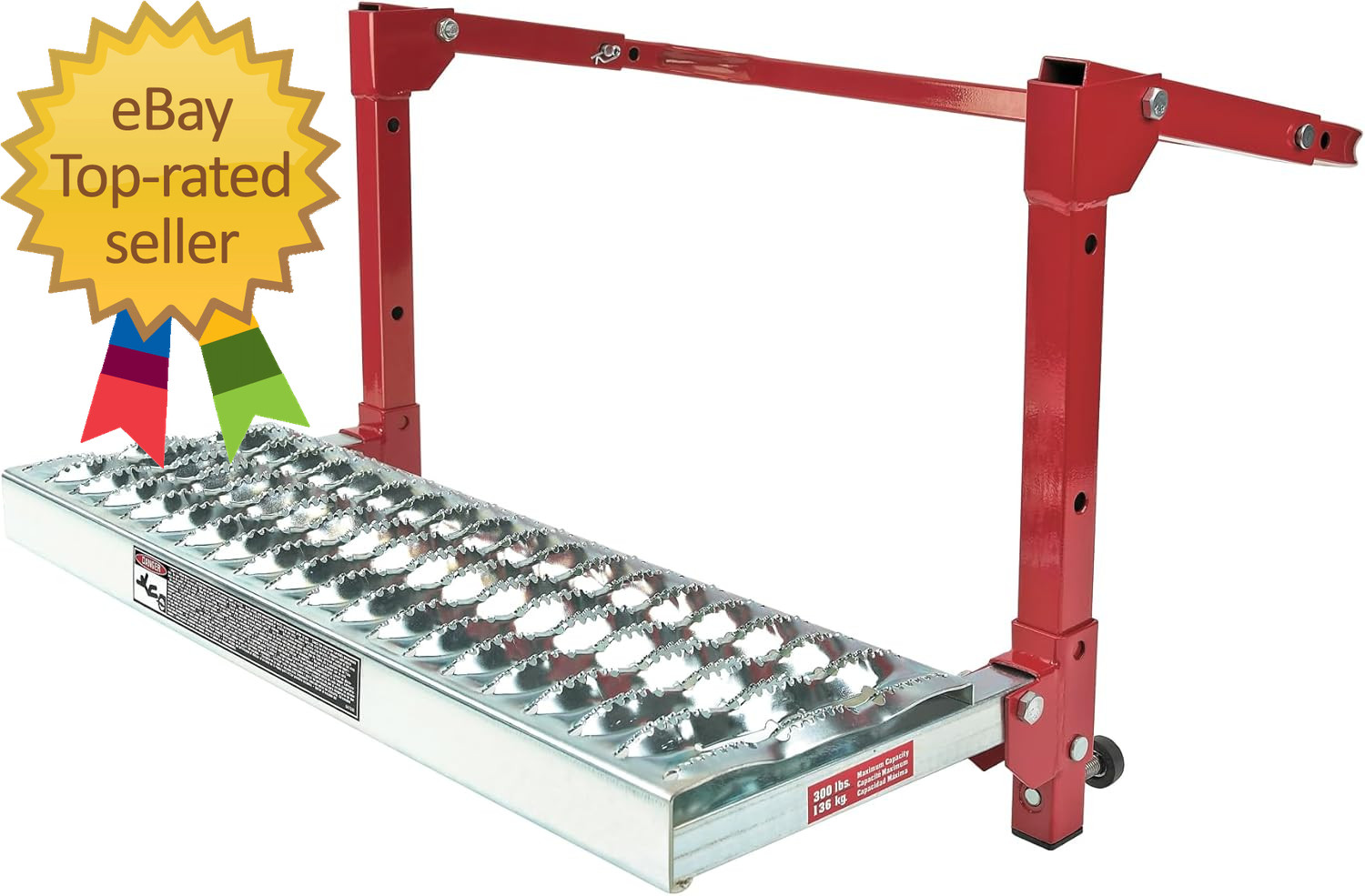 Heavy Duty Tire Step for Truck, SUV, Non-Slip Steel Surface, Adjustable to Fit T