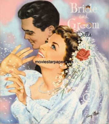 VINTAGE UNCUT BRIDE GROOM PAPER DOLLS HD~LASER REPRODUCTION~PRETTY LO PR~HI QU