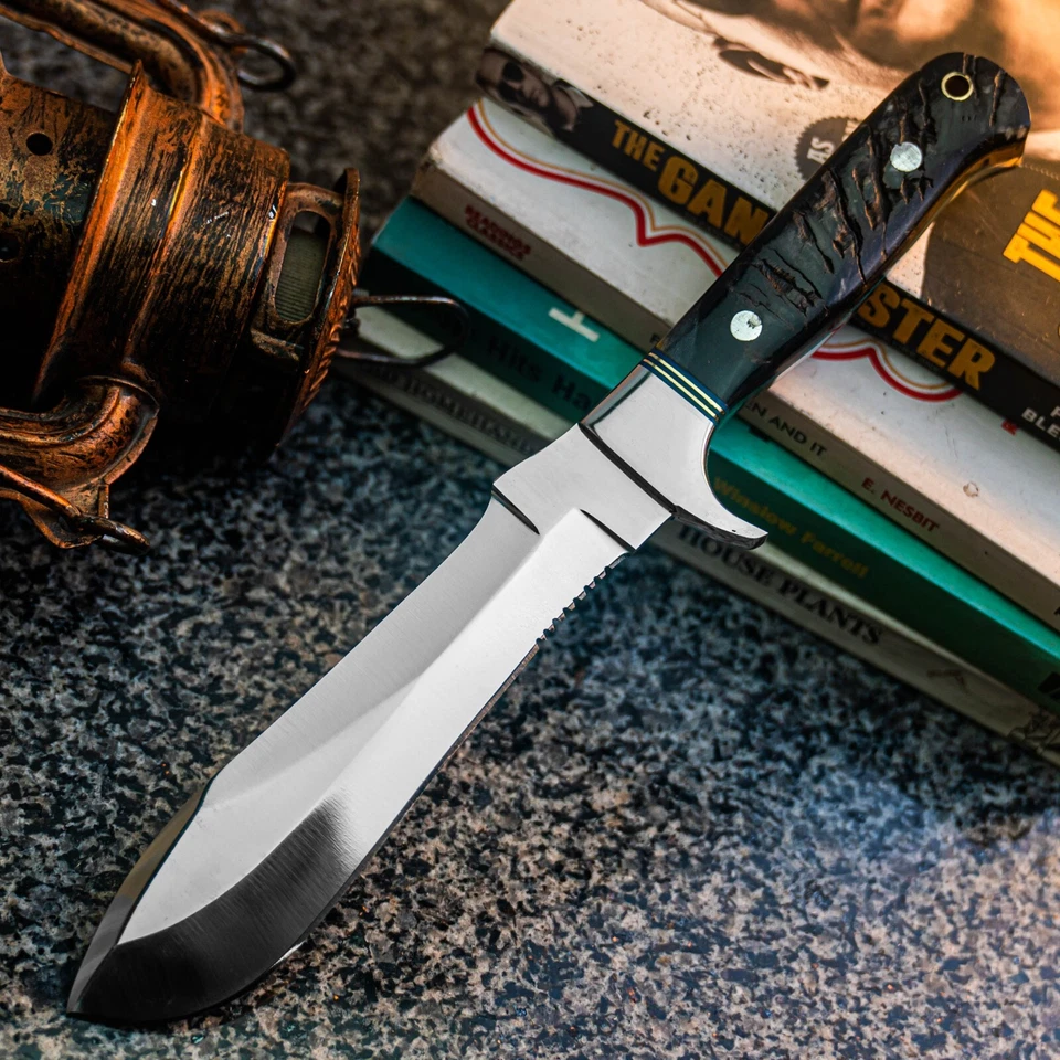 10.5" WILD BLADES CUSTOM HANDMADE HUNTING KNIFE COMBAT ANTLER BLADE MILITARY - Image 2 of 4