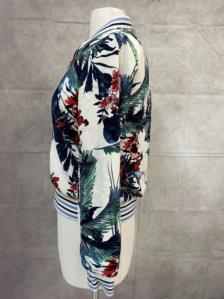 Philosophy Women’s Multi-Colored Floral Print Full Zip Bomber Jacket Size S - Image 2 of 4