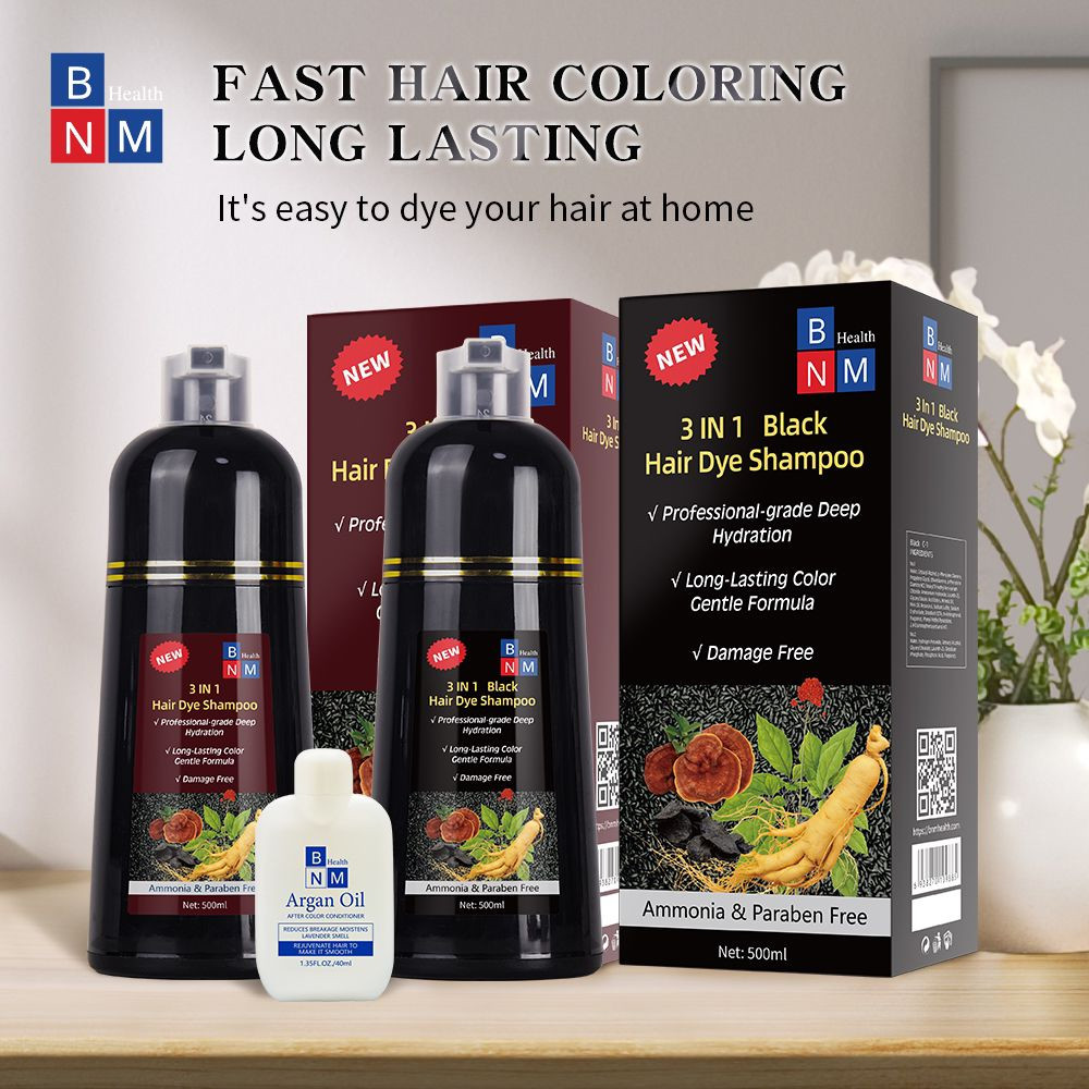 Hair Dye Shampoo 3 in 1 Instant Herbal Ingredients Gift Fast US Ship Champ&uacute; tint