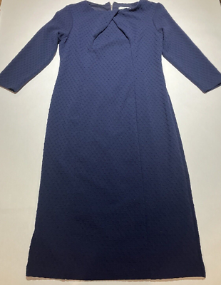 New York and Company stretch lined Medium Navy Blue long sleeve dress | eBay