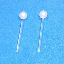 Dreamz WHITE PEARL EARRINGS NYLON STUDS Posts for 11.5" Doll Reproduction REPRO