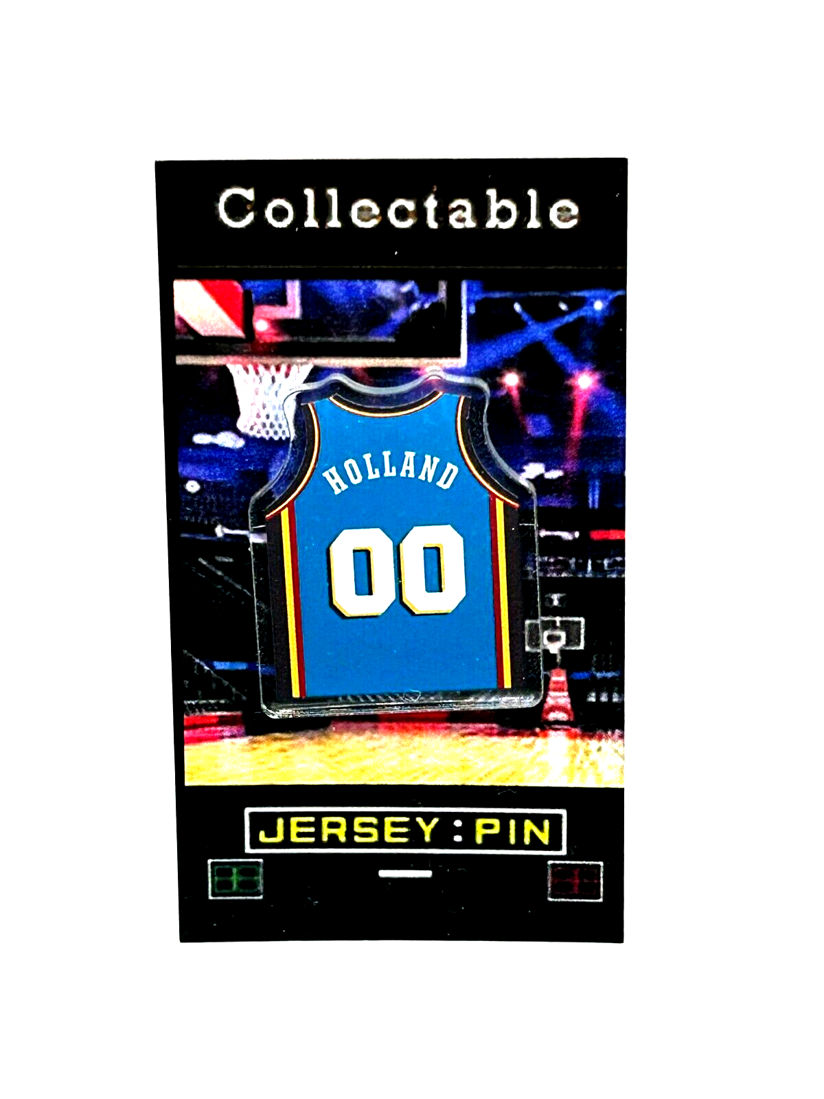 Retro Ron Holland Detroit Pistons Jersey Lapel Pin with Free Shipping