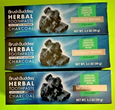 Herbal Toothpaste No Fluoride Cool Mint  Activated Charcoal  Lot of 3  Fast Ship