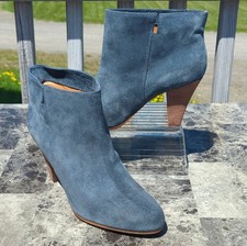 Nine West Vintage American Sammy Slip-On Ankle Boot Blue Suede Women's Size 9.5