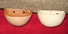 Set of 2 Pottery 6 Inch Wall Mounted Mini Succulent Planter Pots Hand Glazed