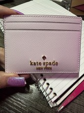 Kate Spade New York Light Pink Women's Card Holder Wallet Logo Accent