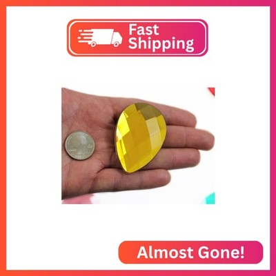 Allstarco 62x42mm Extra Large Flat Back Teardrop Acrylic Rhinestones Plastic Gem