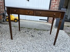 Dark Wood Rectangular Console Table 108x59x77cm 2 Drawer
