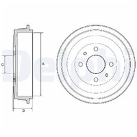 2X Bremstrommel Hinten FüR Lancia Ypsilon 312 843 10 Bis 26 Delphi Neu 312A8000