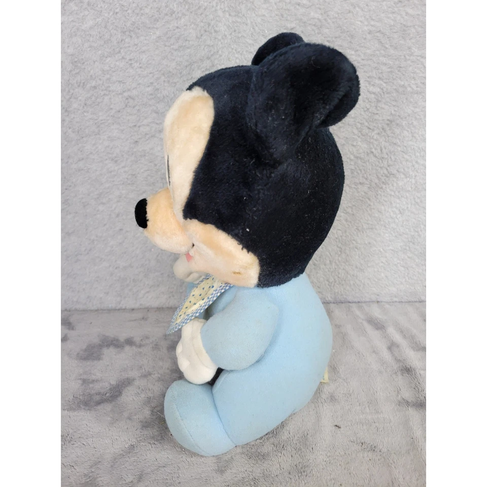 Винтажная детская плюшевая игрушка Disney Mickey Mouse синий наряд пижама Playskool приятная - Изображение 4 из 4