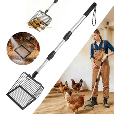 Adjustable Heavy Duty Chicken Poop Scooper Litter Shovel for Coop, Yard Cleaning