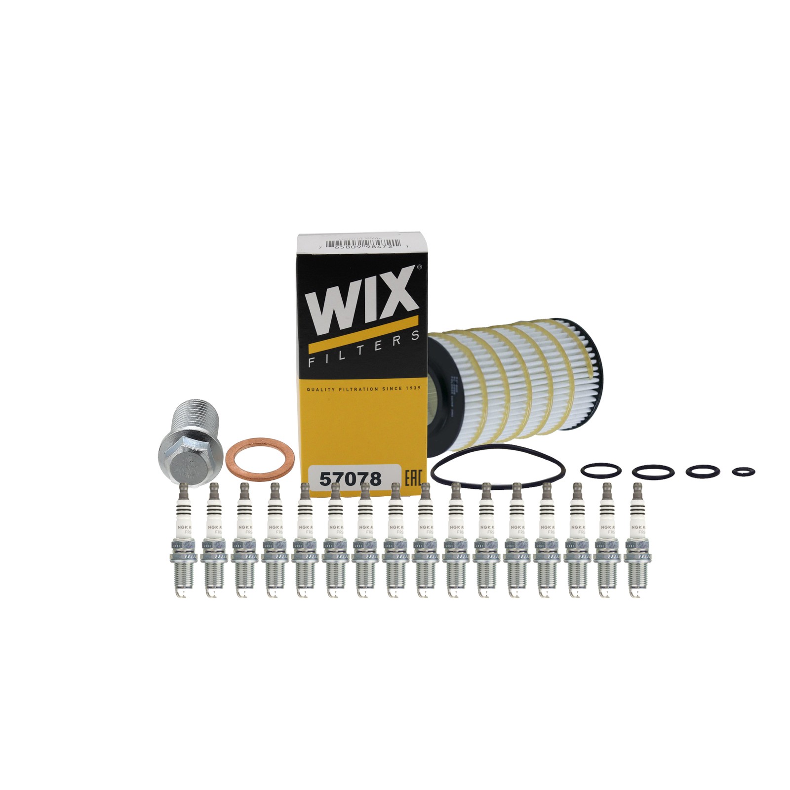 Wix Engine Oil Filter  NGK 16 Spark Plug kit for W163 ML500 W211 E500 W220 S500