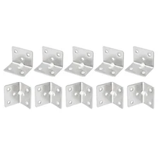 12Pack 1.22"x1.22"x1.5" L Shelves Bracket Corner Braces Stainless Steel Silver