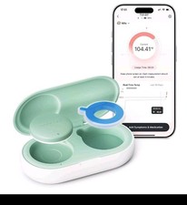 Momcozy T31 Smart Digital App Controlled Baby Thermometer w/ Case Blue Ring