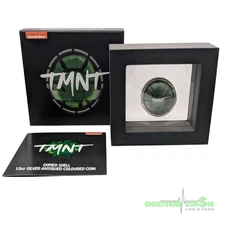2025 TUV 1.5 oz Silver TMNT Colorized & Antiqued Domed Shell Coin
