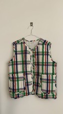 Bobo Choses Quilted Cotton Vest Plaid Multicolor Size M – Excellent Condition