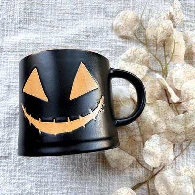 Global Design Connections Black/Orange Jack-o -lantern Coffee Cup Halloween 16oz