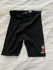 Vintage 90s Disney Mickey Mouse Bike Stretch Shorts Black Size L