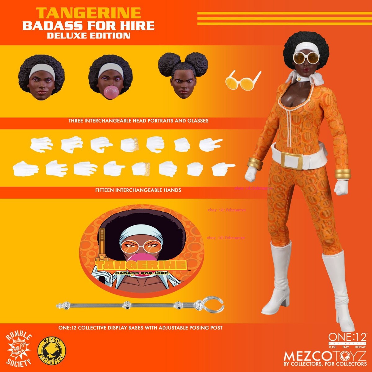 MEZCO RUN DMC BLISTER限定カラー オレンジ　フィギュア Mezco Toys 1/12 Rumble Society Tangerine Badass For Hire Deluxe