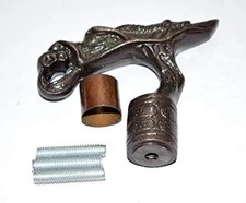 Antique Nautical Brass Walking Stick Carved Horse Dragon Handle Vintage Look