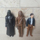 Vintage 1970s/80s Star Wars Action Figures Darth Vader Chewbacca Han Solo