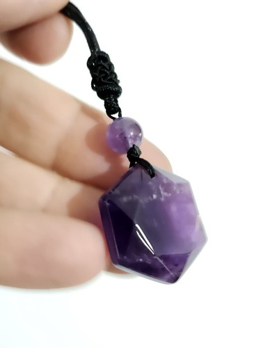Collar de amatista Hexagrama Colgante Púrpura Piedra preciosa Protección... - Imagen 7 de 24