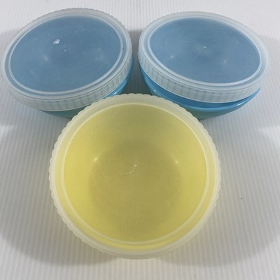 Set of 3 Vintage MCM Gerber Baby Foods Lidded Bowls Made in USA