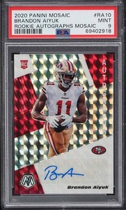2020 Panini Mosaic Brandon Aiyuk Rookie Autographs Mosaic RC #RA10 PSA 9 