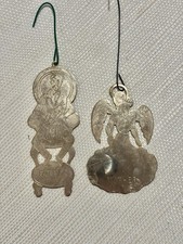 VINTAGE CHRISTMAS Ornament Gloria Duchin Gold finish Metal Mother and Father MCM