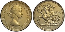 REGNO UNITO  GREAT BRITAIN - ELISABETTA II - STERLINA NO ORO 1968 - COPY RICONIO