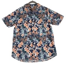 Hurley Floral Hawaiian Shirt Men  s M Blue Short Sleeve Button Up Casual
