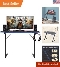 Z-Shaped Ergonomic Gaming Desk 39.4in with Headphone Hook for Ultimate Comfort