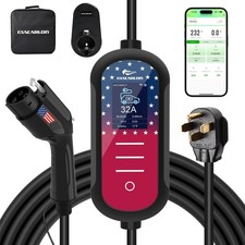 Level 2 EV Charger 32A, 240V,7.68KW, NEMA 14-50 Plug,Electric Vehicle Black