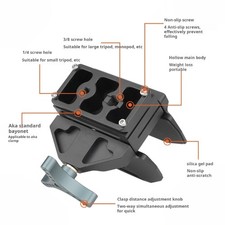 Aluminum Camera Mount Clamp Compatible for Tripods Up to 7.3Cm