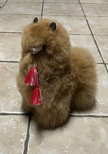 Large 13" Handmade Peruvian Alpaca Fur Figurine - Genuine Alpaca Wool - Peru