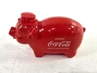 Vintage Coca Cola 4.25"  Plastic Pig Wearing Hat