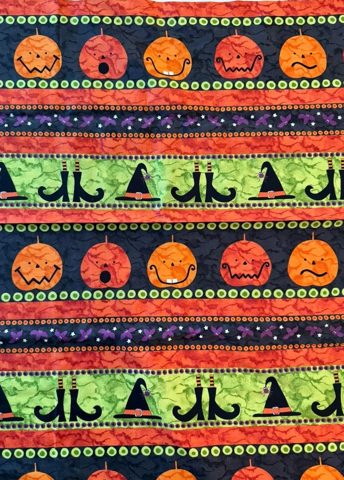 Kim Schaefer For Andover Fabrics Halloween Fabric Pumpkin Witch 18 x 44” - Image 2 of 3