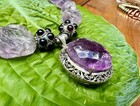 185ct Rose De France Amethyst and Garnet Necklace, Sterling Silver — photo 9