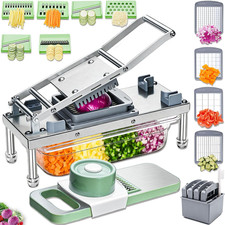 Vegetable Chopper Veggie Cutter Onion Fruit Potato Dicer with Container Stainl