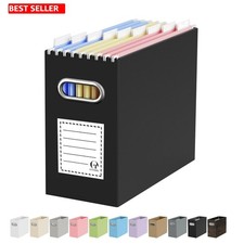 File Organizer Box, Portable Collapsible Cardboard Folder with Handle