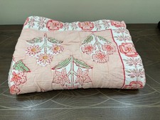 West Elm Kids Blossom Reversible Baby Crib Toddler Quilt Apple Blossom-READ