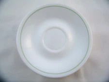 6 Corelle Corning Ware Saucers 6 1/4" Green 'Spring Meadow" Band Rim Vintage