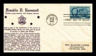 DR JIM STAMPS US COVER ROOSEVELT FOUR FREEDOMS FDC SCOTT 933 THERMOGRAPHED