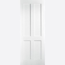 LPD Internal White London 4 Panel Door In Glazed, Fire Door Or Standard