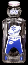 Vintage 1950's Galaxy Space Foods Spaceman Syrup Glass Bottle Bank Space Scout