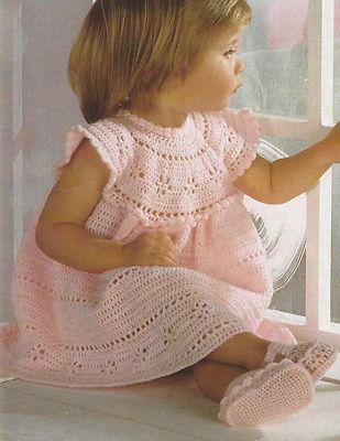 Baby Girls Cinderella Dress and Shoes Crochet Pattern 3ply 18-21" 934 | eBay